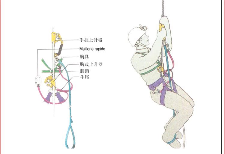 高空作业 登山速降 户外攀岩装备 上升下降套装