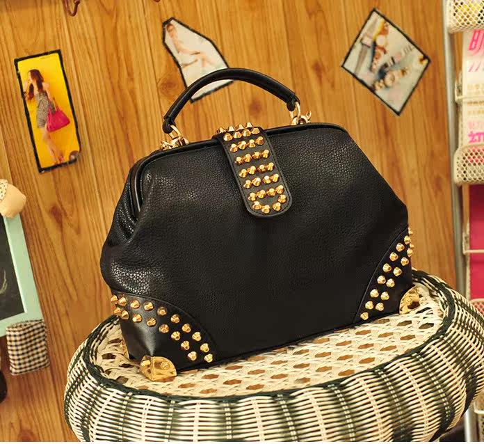 WOMENS FASHION FUNKY PUNK STUDDED HANDBAG SHOULDER BAG eBay