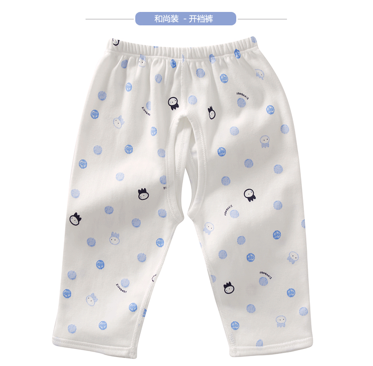 贝贝 棉毛印花小木偶 新生儿和尚<em>偏开衫内衣</em>套