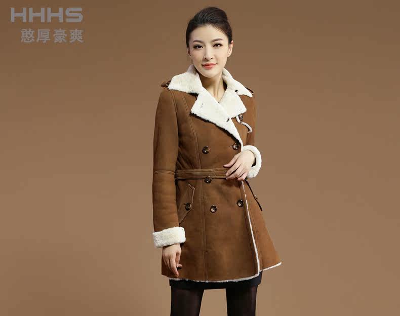 【<em>憨厚皇后</em>2013新款皮毛一体<em>外套</em>女 羊羔毛中
