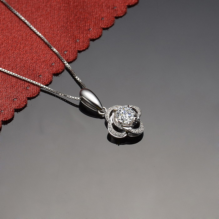 Zocai\/佐卡伊 钻石吊坠白18K金共40分钻石吊坠