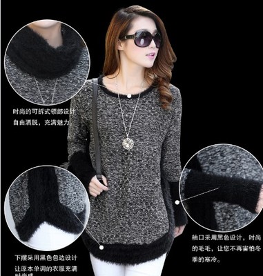 秋冬新款韩版女装圆领长袖<em>套头中长款</em>宽松<em>大码</em>