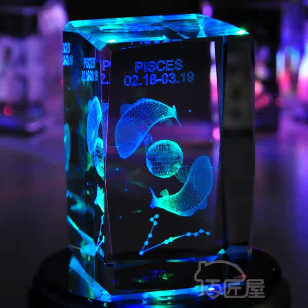 3D水晶12星座八音盒白羊<em>金牛双子</em>鱼狮子处女