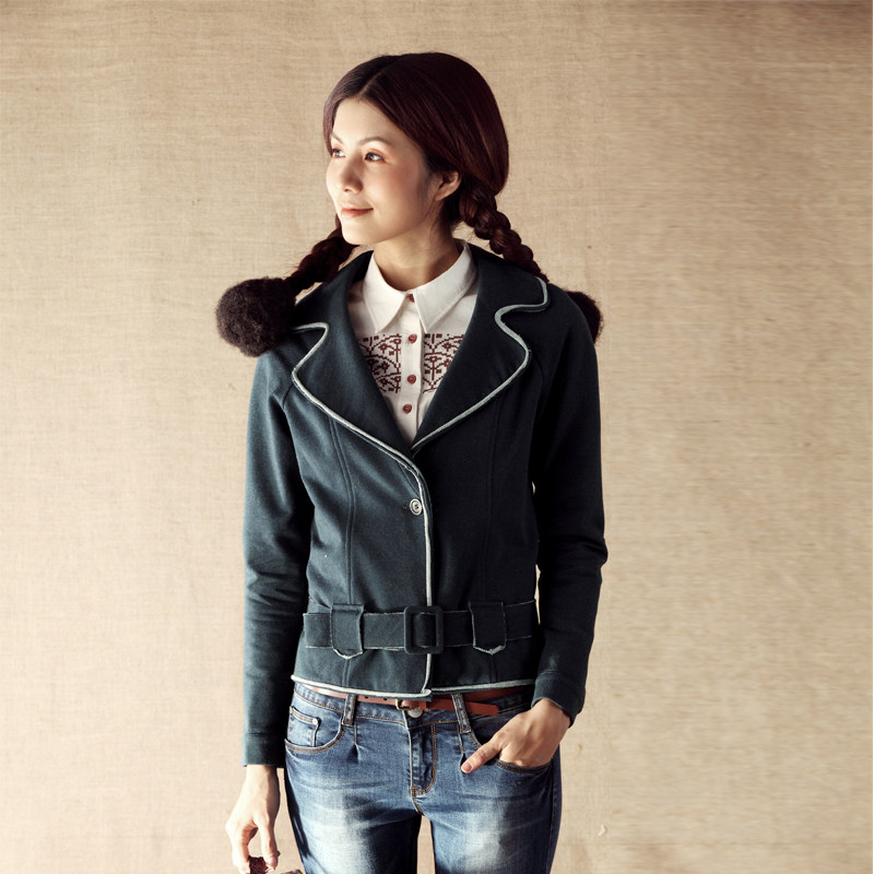 inman<em>茵曼</em>旗舰店2014春装正品修身女式小西装