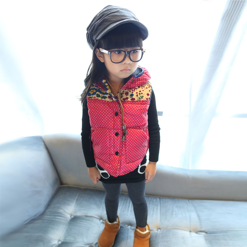 冬季童装 韩版宝宝两面<em>穿</em>秋冬款女童棉<em>马甲</em>背