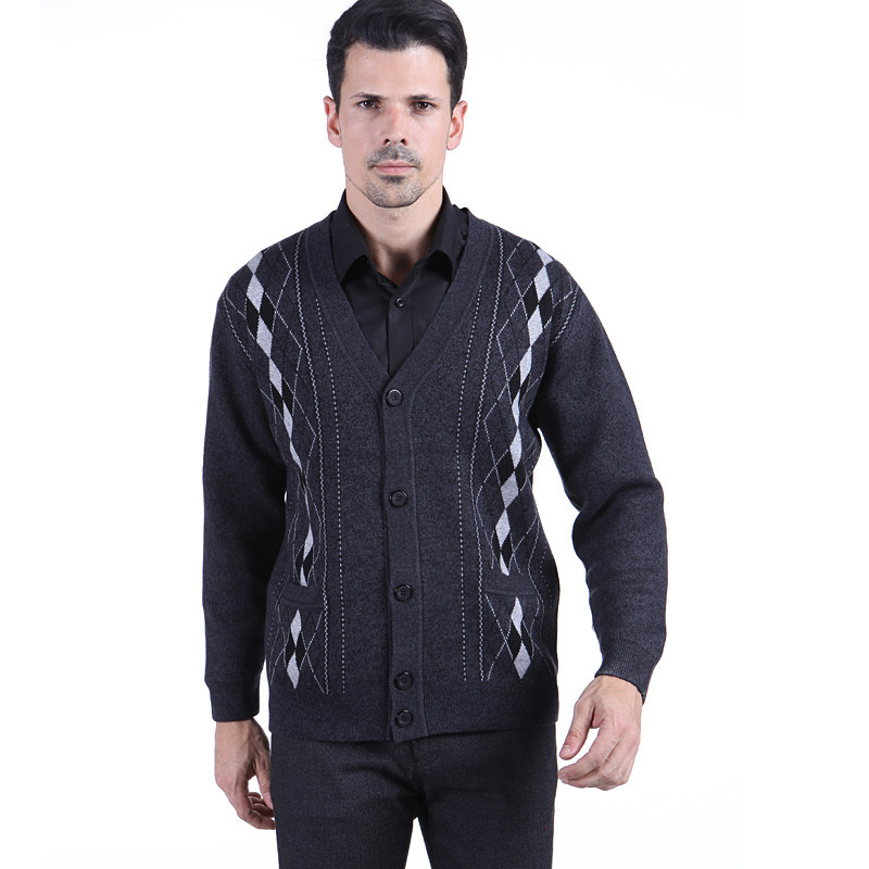 2014特价新款<em>秋冬</em>毛衣中老年<em>加厚</em>羊毛<em>开衫</em>男