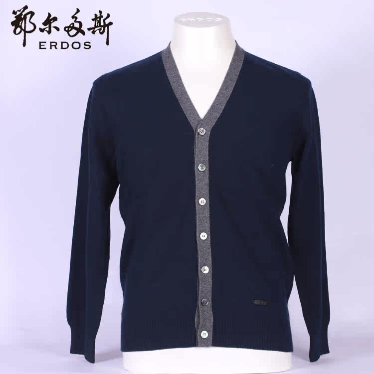 【十一狂欢节】 <em>鄂尔多斯 羊绒衫</em> v领男<em>开衫</em>10
