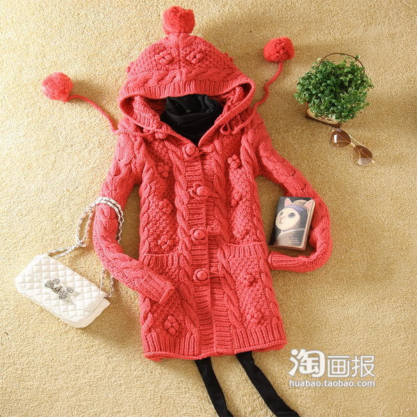 纯<em>时尚</em>配饰品牌手工<em>编织毛衣外套</em>挑花你的眼_