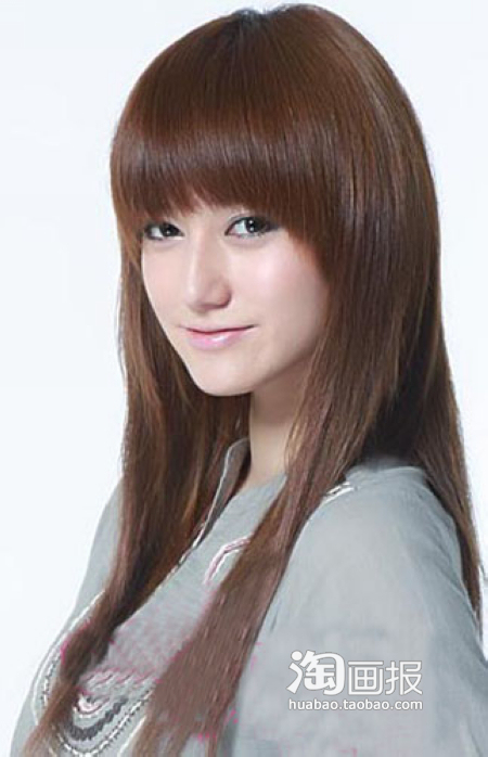 巧克力色长发<em>直发</em>打造甜蜜OL<em>发型</em>,厚重的齐刘