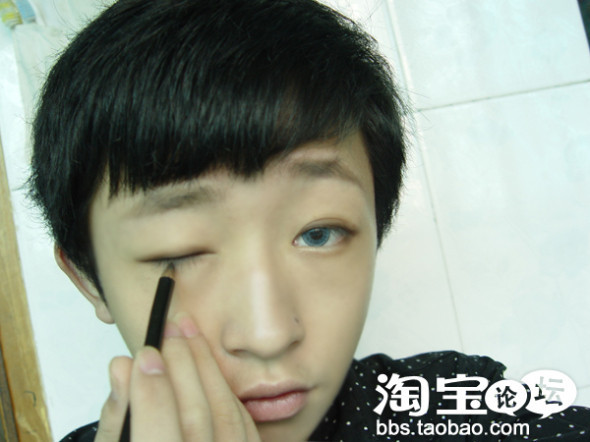 超萌GG大变身~夜店男生彩妆造型工作室混血