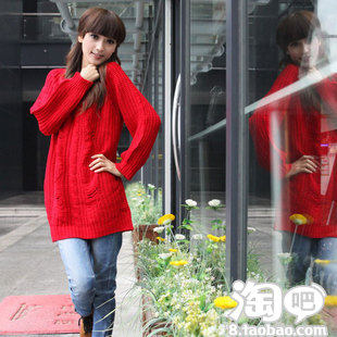 唯媚<em>长款红毛衣</em>–淘宝服装服饰购物问答