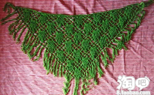 (求购)手工针织 钩花 流苏三角粗毛线 大围巾,大