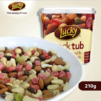 澳洲原装进口Lucky果干坚果优格莓混桶装_海