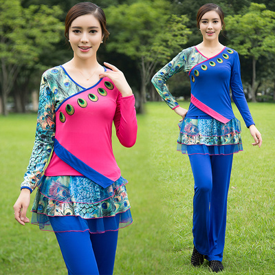 广场舞服装套装新款夏季中老年舞蹈服装长袖跳